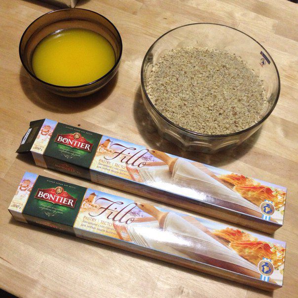 Пахлава с грецкими орехами из теста фило