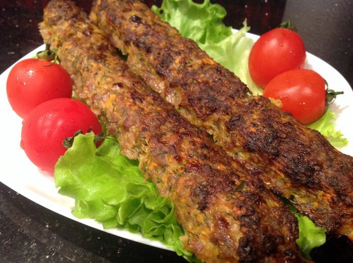 Люля-кебаб из индейки с овощами