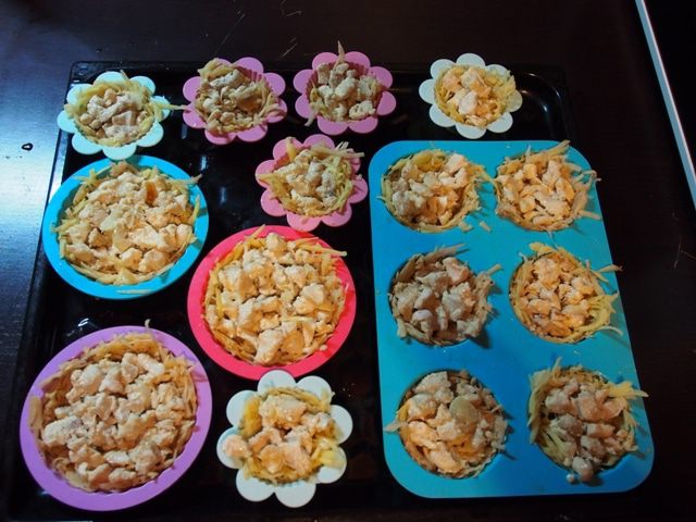 Картофельные корзиночки с куриным филе