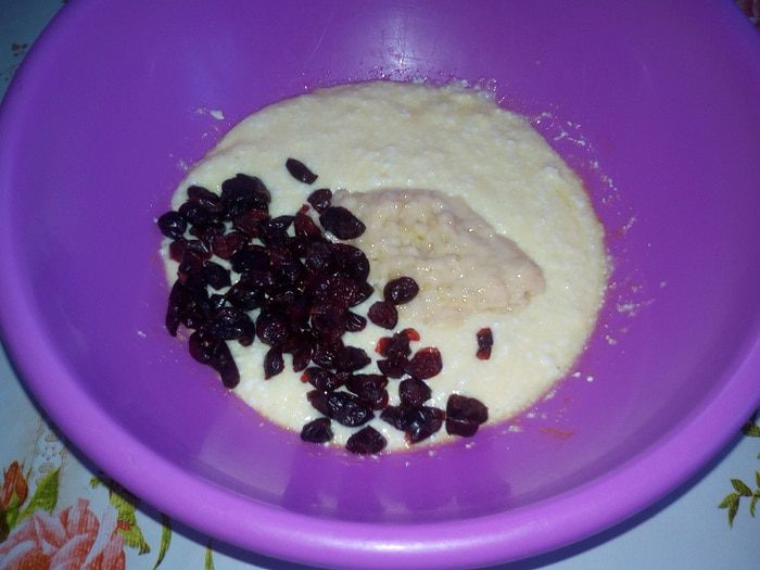 Сырники с бананом и клюквой
