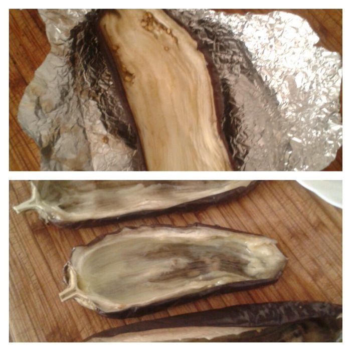 Баклажаны, фаршированные куриной печенью и помидорами