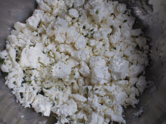 Гратен из пасты с фетой и ветчиной