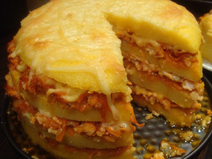 Полента с фаршем и сыром