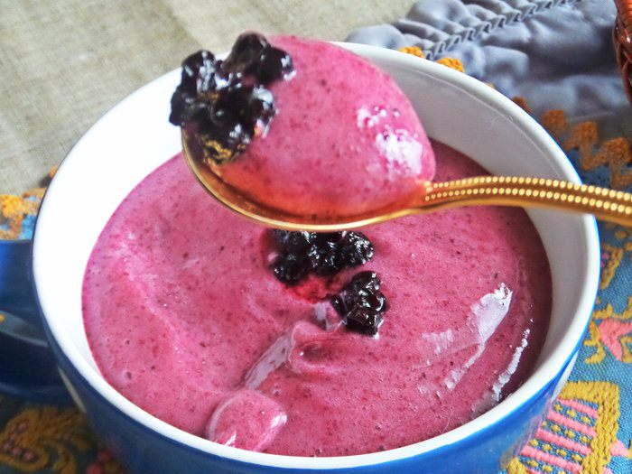 Черничный мусс под сливками