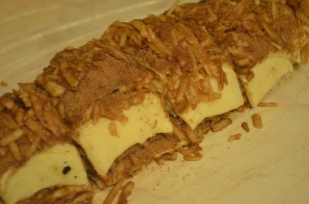 Яблочная гармошка с корицей и какао