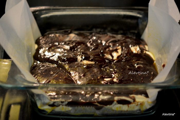 Ягодный брауни чизкейк