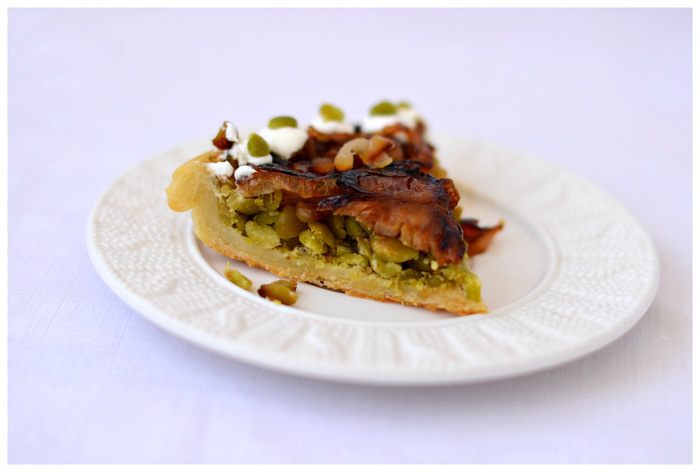 Луково-гороховый пирог