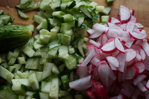 Окрошка на томатном рассоле