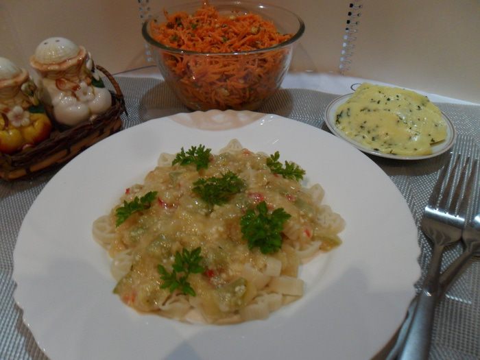 Паста с сыром и цукини