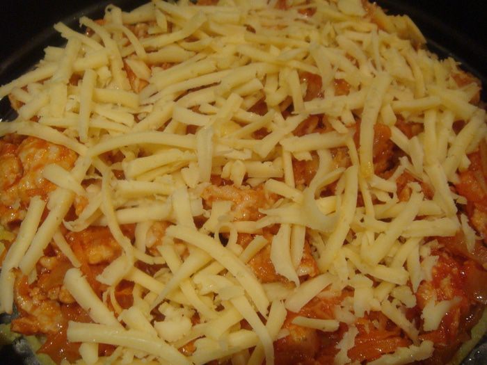 Полента с фаршем и сыром