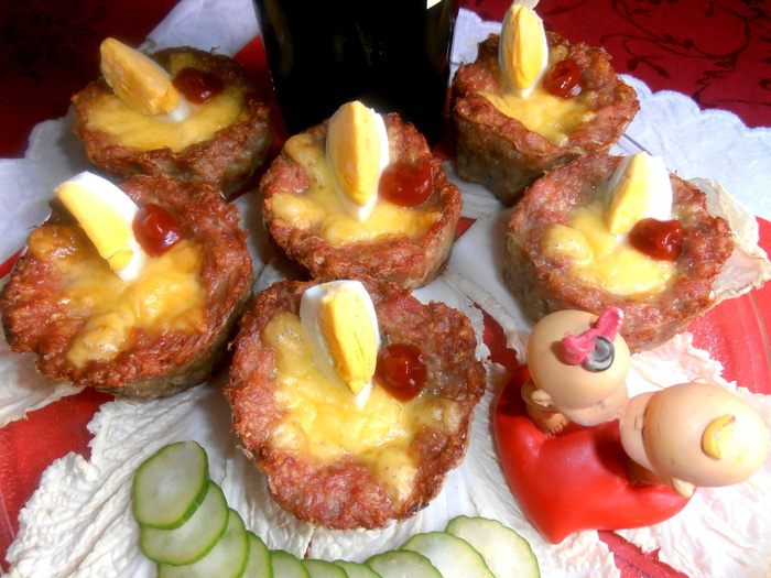 Мясные гнезда для романтического ужина