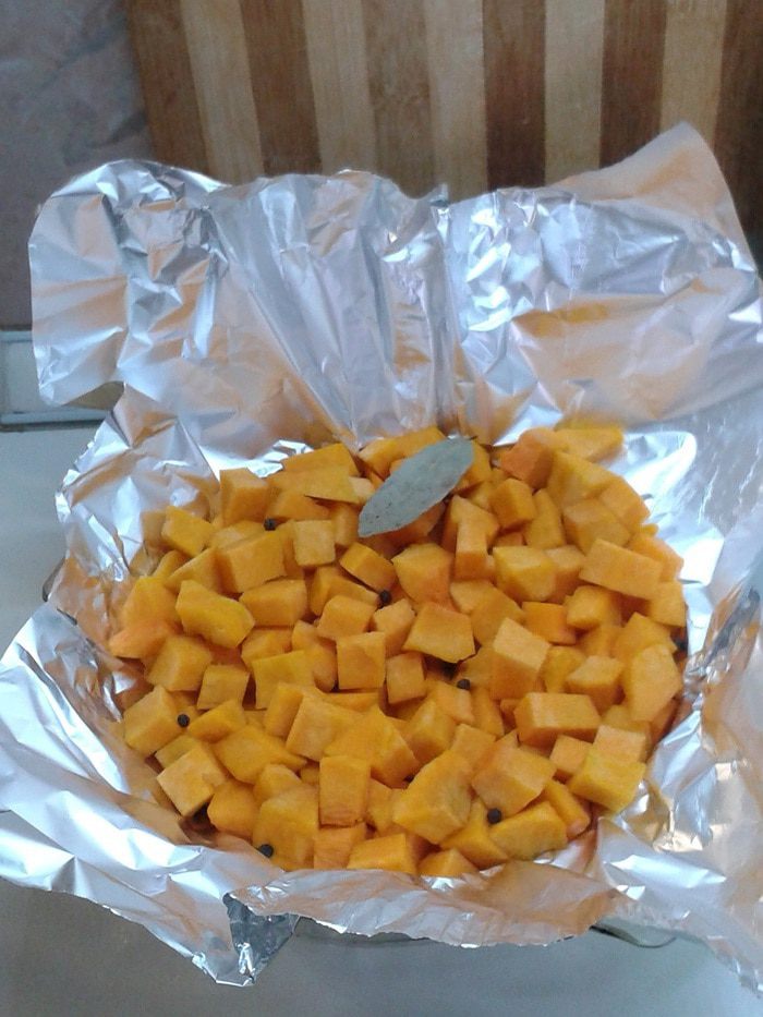Суфле из тыквы с креветками