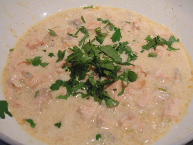 Тальятелле с семгой и лаймом 