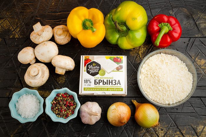 Запеченные перцы с брынзой 
