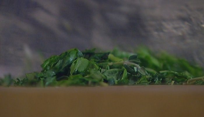 Паста с тыквой, руколой и творожным соусом 