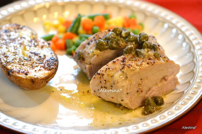 Вырезка из свинины с лимонным вкусом и каперсами