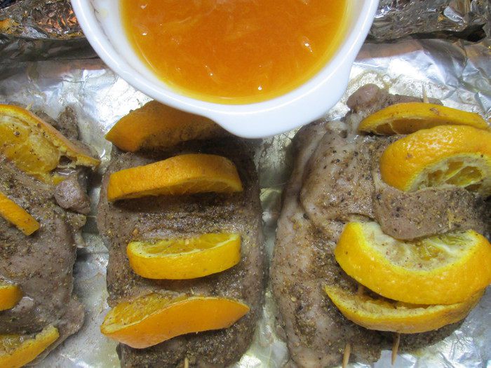 Жаркое из индейки с мандаринами