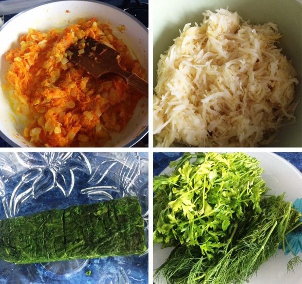 Картофельная запеканка с брынзой и шпинатом
