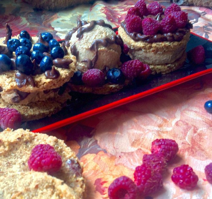 Имбирные сэндвичи с кокосово-чайным мороженным