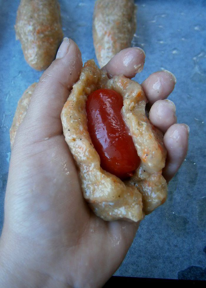 Котлеты с овощами, фаршированные помидорами