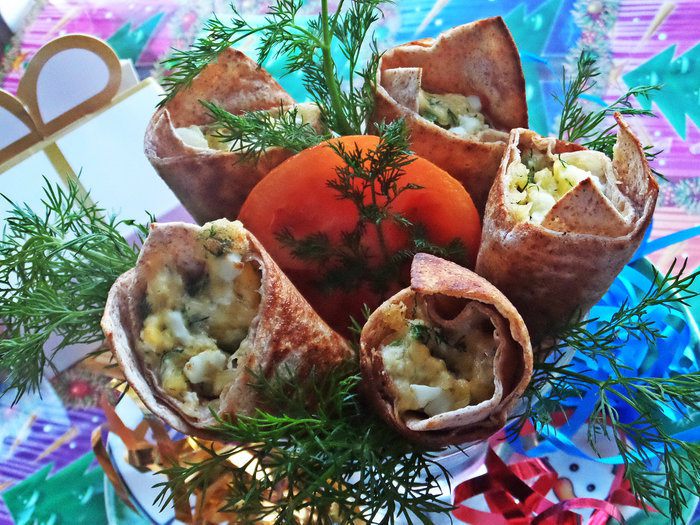 Салат-закуска &amp;quot;Сырные кулёчки&amp;quot;