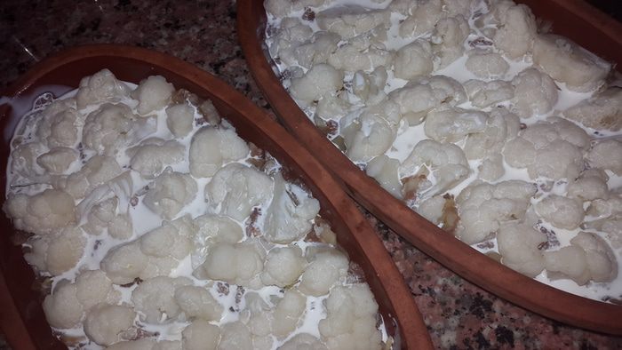 Цветная капуста, запеченная с мясным фаршем