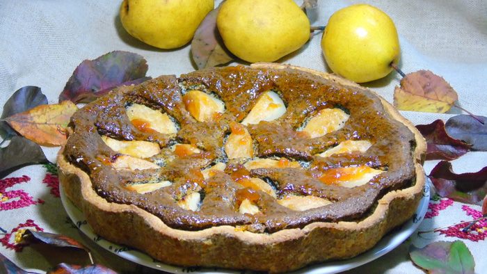 Маковый пирог с грушей