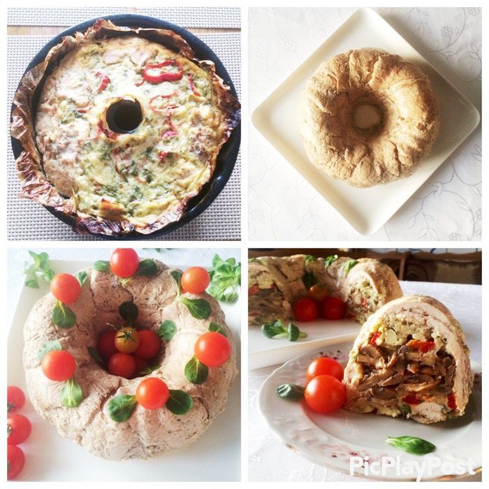 Закусочный куриный кекс с шампиньонами