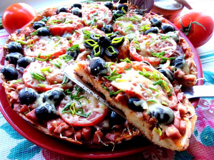 Пицца, приготовленная без духовки