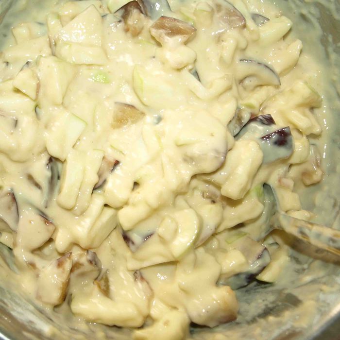  Сливовый пирог с яблоками