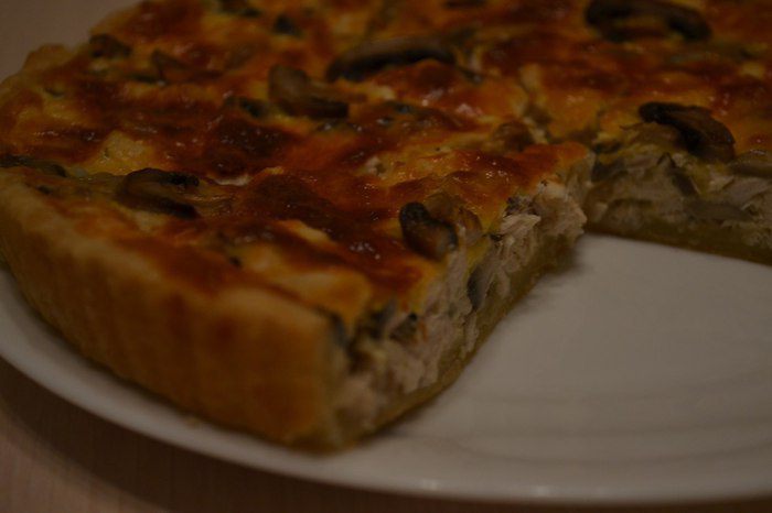Пирог с курицей и грибами