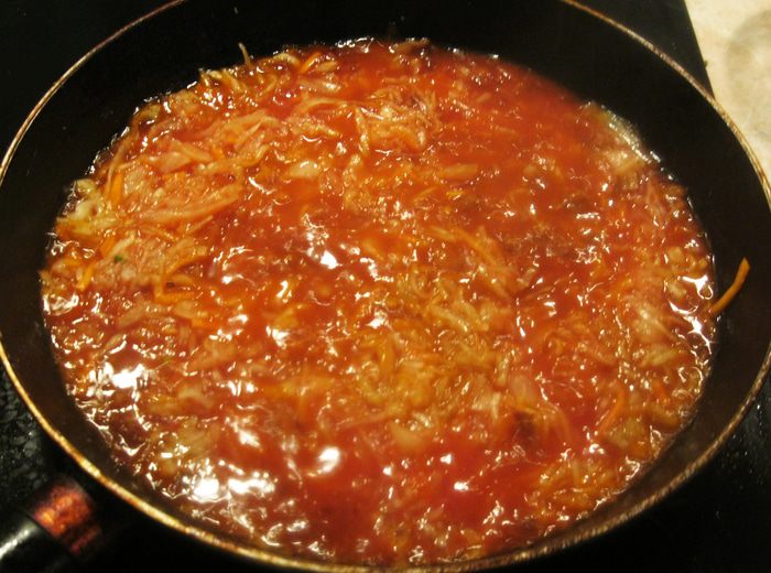 Капуста с беконом по-холостяцки