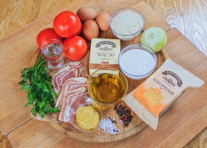 Шницель с сыром в беконе