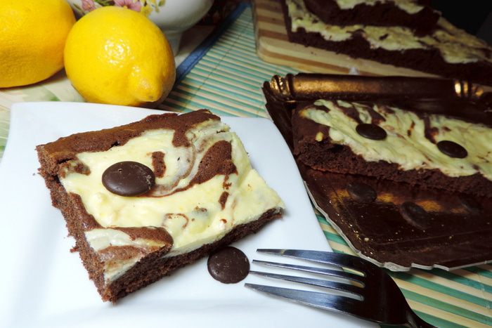 Шоколадный пирог с творогом &amp;quot;Мраморный&amp;quot;