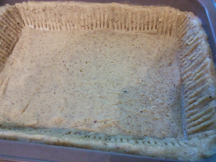 Ореховый тарт с персиковым курдом 