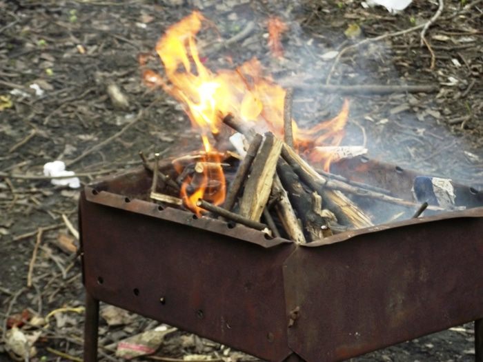 Лаваш с овощами на костре