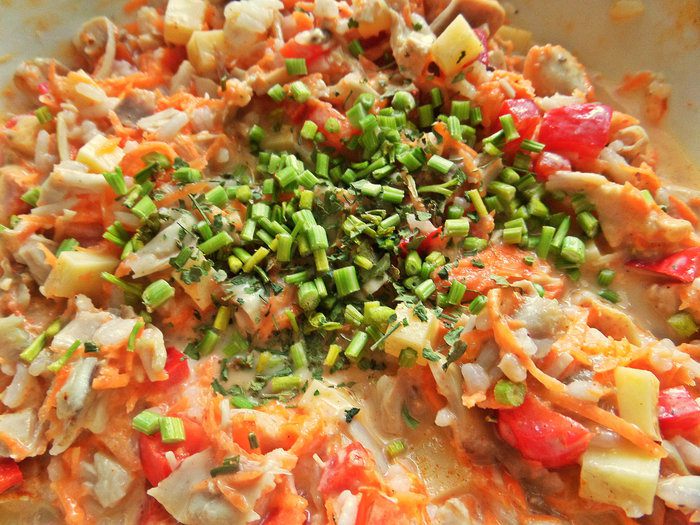 Кексы с курицей и рисом