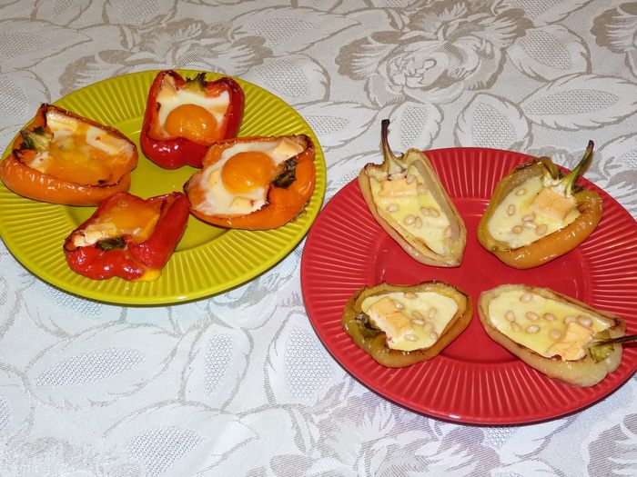 Лодочки из запеченного перца