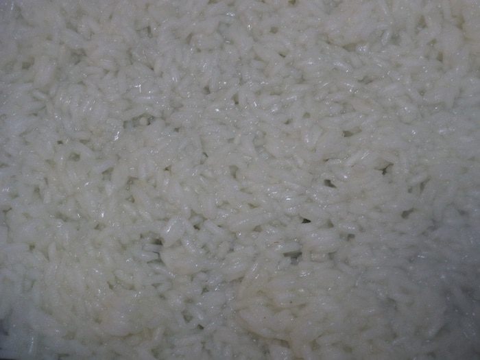 Зеленый салат с рисом