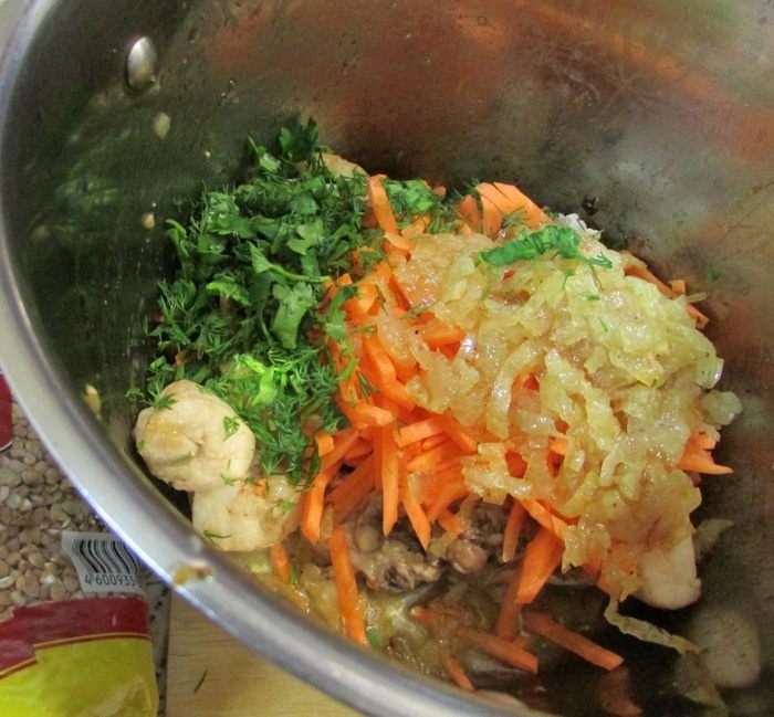 Суп с гречневыми клецками-кнопками