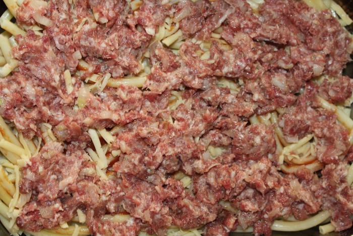 Запеканка с фаршем под тыквенной шубкой