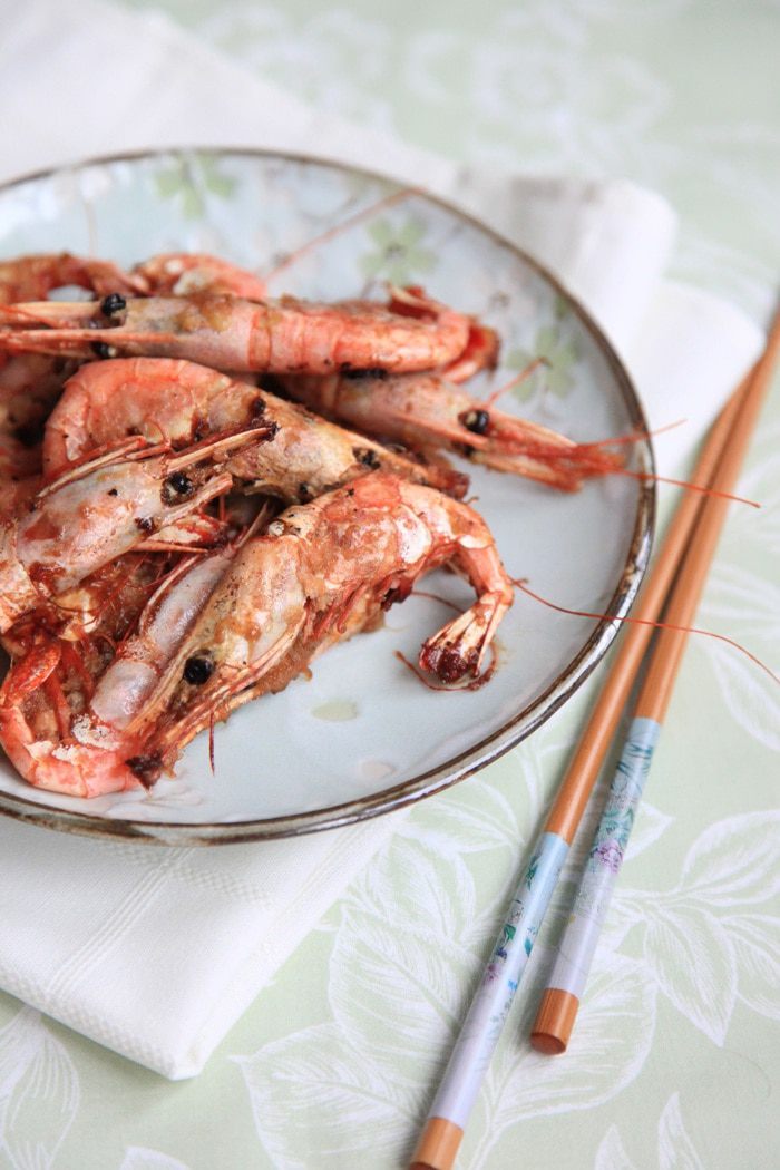 Креветки в имбирно-медовой глазури