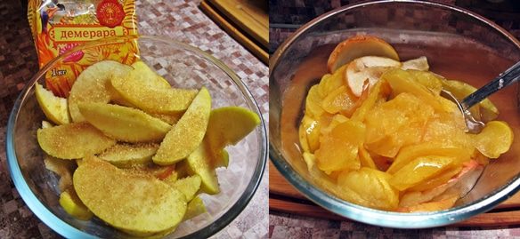 Тонкий яблочный пирог с клюквой