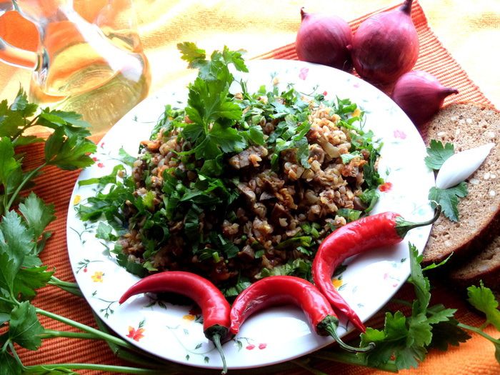 Почки с гречкой