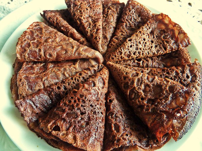 Шоколадные блины с лимонным курдом