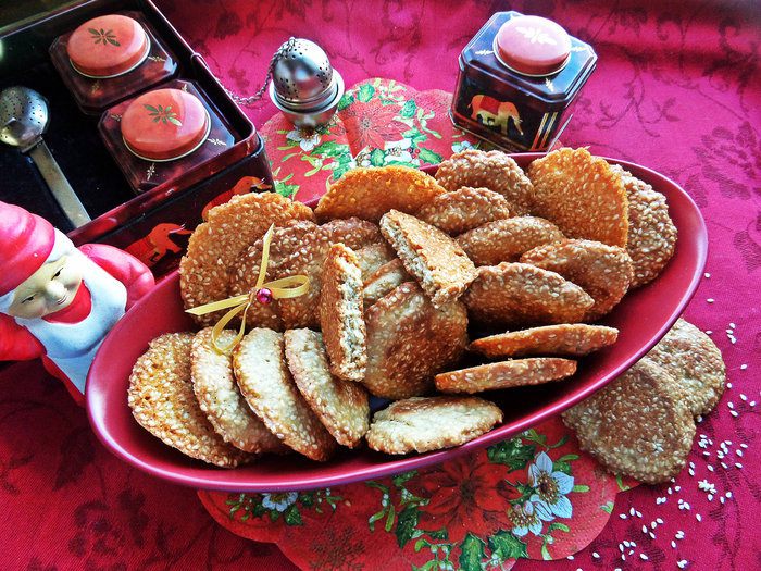 Хрустящее кунжутное печенье