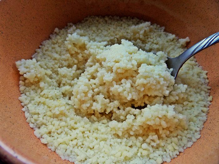 Кускус с овощами и ветчиной