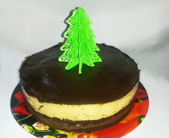 Торт &amp;quot;Крем-брюле с вишневой прослойкой в шоколаде&amp;quot; 