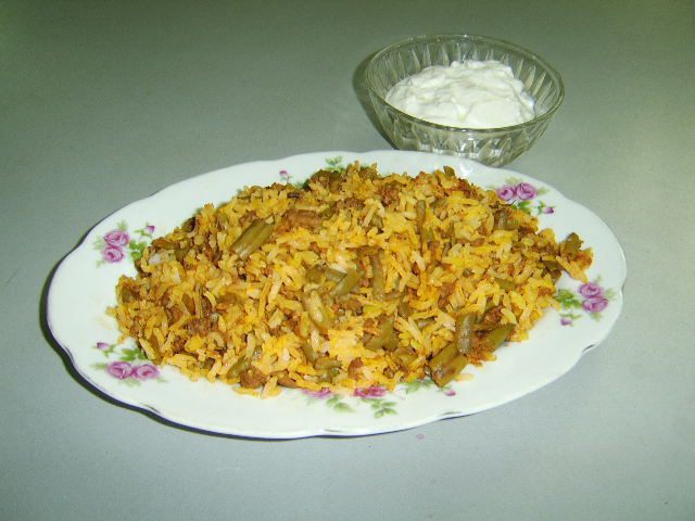 Любия поло с мясом