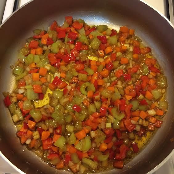 Булгур с овощами и курицей